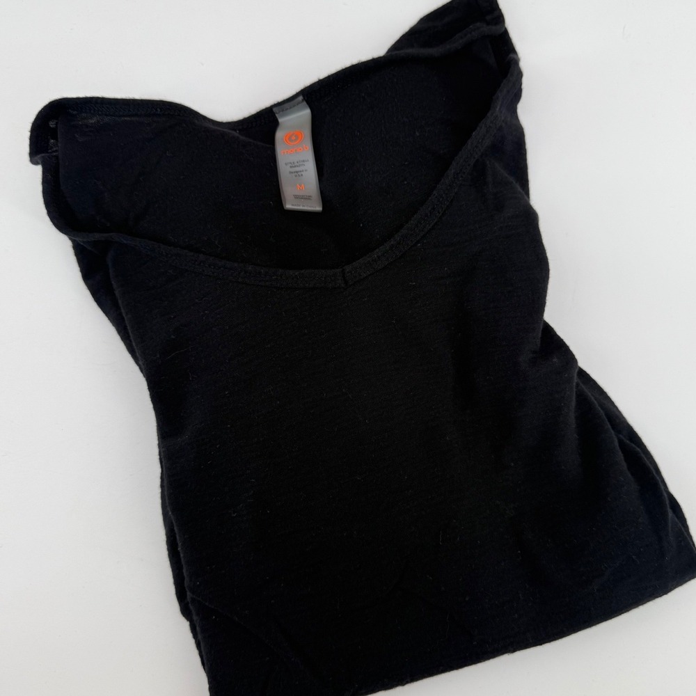 Mono B Black V-Neck Short Sleeve Cotton Modal Blend Tee Shirt KT11844 Size M